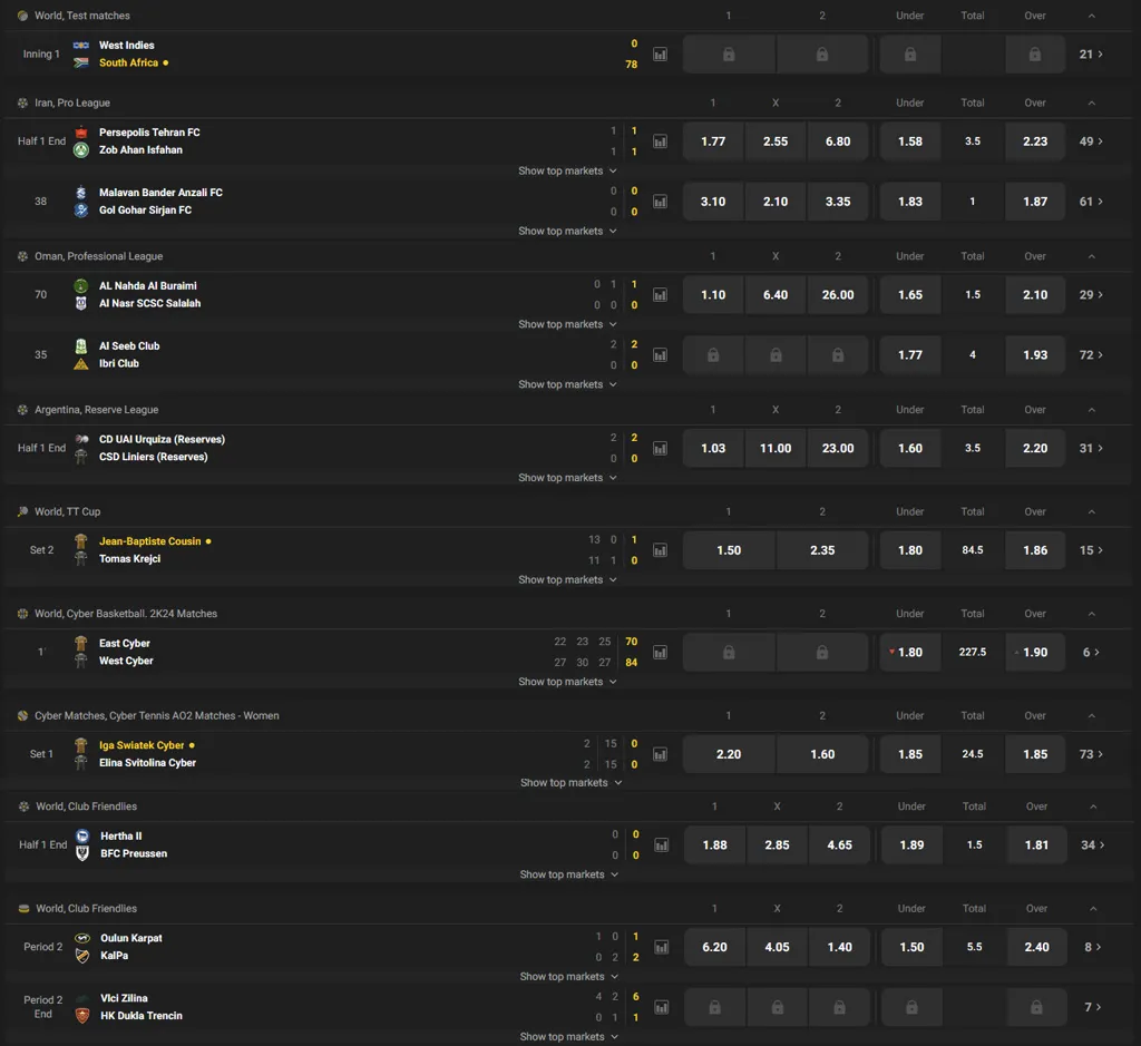 Scommesse sportive di Betibet su PC Scommesse sportive di Betibet su PC